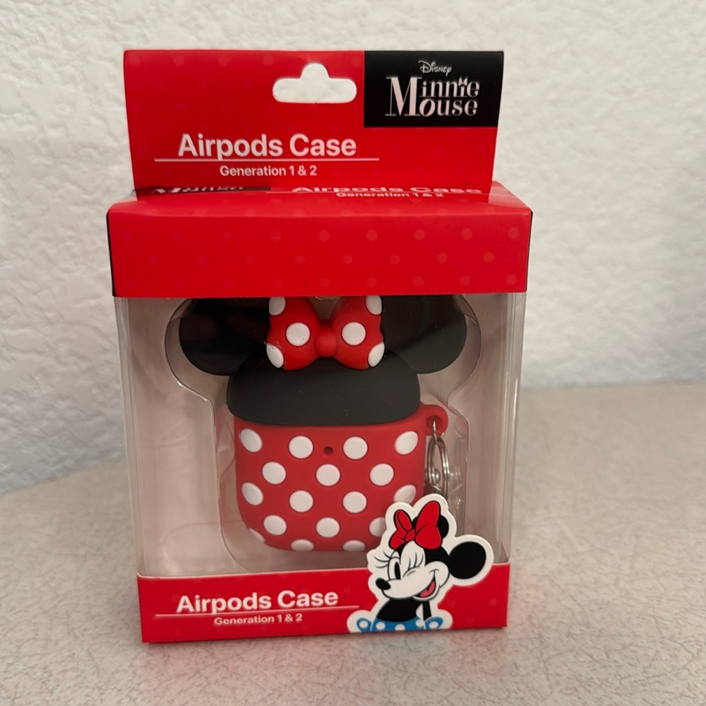 Culturefly Disney Minnie Mouse AirPods Case - Generations 1 & 2 with Key Chain